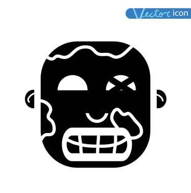 Zombi çizgi film karakter seti, vektör illüstrasyonu.