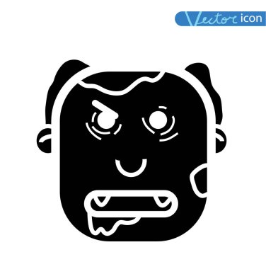 Zombi çizgi film karakter seti, vektör illüstrasyonu.