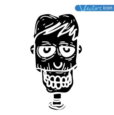 Zombi çizgi film karakter seti, vektör illüstrasyonu.