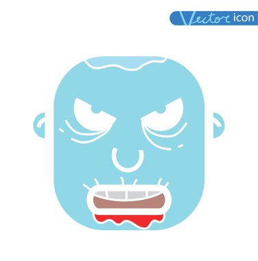 Zombi çizgi film karakter seti, vektör illüstrasyonu.