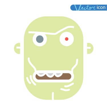 Zombi çizgi film karakter seti, vektör illüstrasyonu.