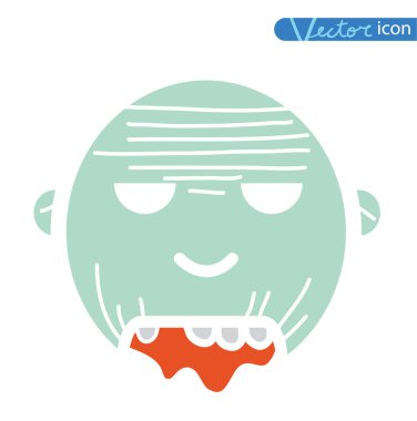 Zombi çizgi film karakter seti, vektör illüstrasyonu.