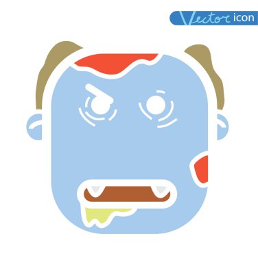 Zombi çizgi film karakter seti, vektör illüstrasyonu.