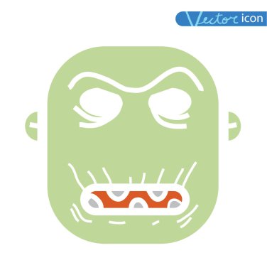 Zombi çizgi film karakter seti, vektör illüstrasyonu.