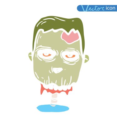 Zombi çizgi film karakter seti, vektör illüstrasyonu.