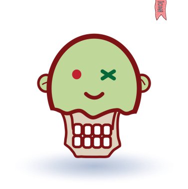 Zombi çizgi film karakter seti, vektör illüstrasyonu.