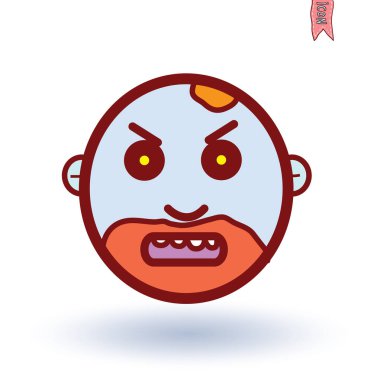 Zombi çizgi film karakter seti, vektör illüstrasyonu.