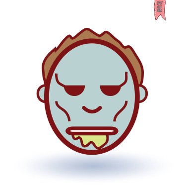 Zombi çizgi film karakter seti, vektör illüstrasyonu.