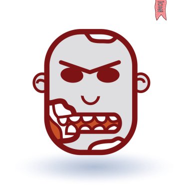 Zombi çizgi film karakter seti, vektör illüstrasyonu.