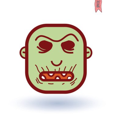 Zombi çizgi film karakter seti, vektör illüstrasyonu.