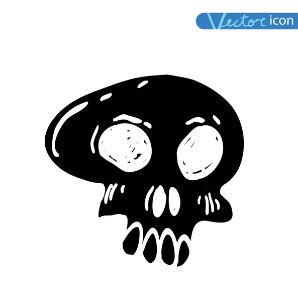 Ícone de desenho animado crânio. ilustração vetorial . —  Vetores de Stock