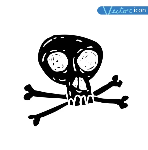 Totenkopf-Karikatur. Vektorillustration. — Stockvektor