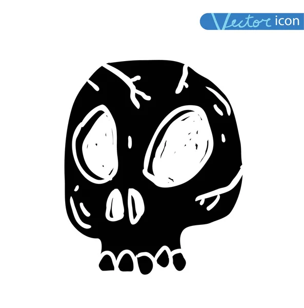 Skull cartoon icon. vector illustration. — Stock Vector