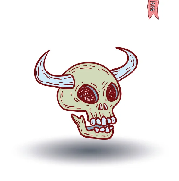 Ícone de desenho animado crânio. ilustração vetorial . —  Vetores de Stock