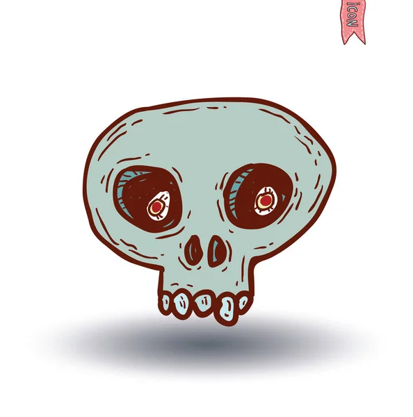 Значок мультфільму черепа. Векторна ілюстрація . — стоковий вектор