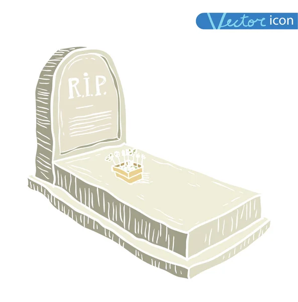 Ícone do Dia das Bruxas Tombstone. ilustração vetorial . —  Vetores de Stock