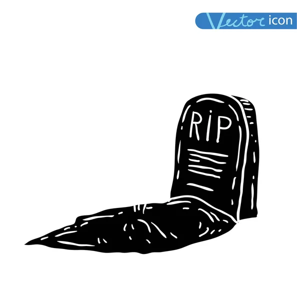 Ícone do Dia das Bruxas Tombstone. ilustração vetorial . —  Vetores de Stock