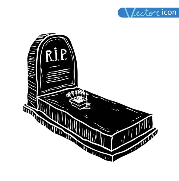 Icône d'Halloween en pierre tombale. illustration vectorielle . — Image vectorielle