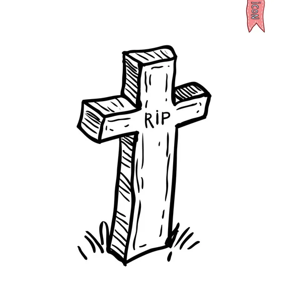 Icono de Halloween lápida. ilustración vectorial . — Vector de stock