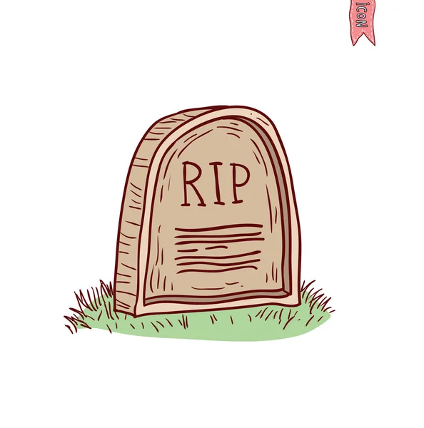 Tombstone Halloween pictogram. vector illustratie. — Stockvector