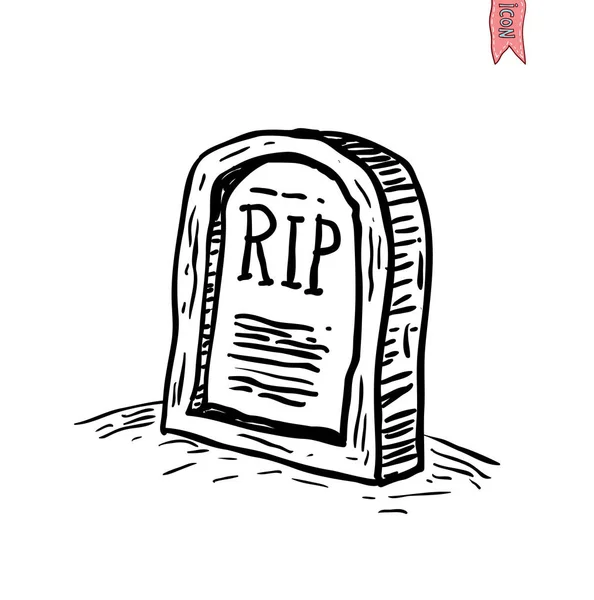 Ícone do Dia das Bruxas Tombstone. ilustração vetorial . —  Vetores de Stock