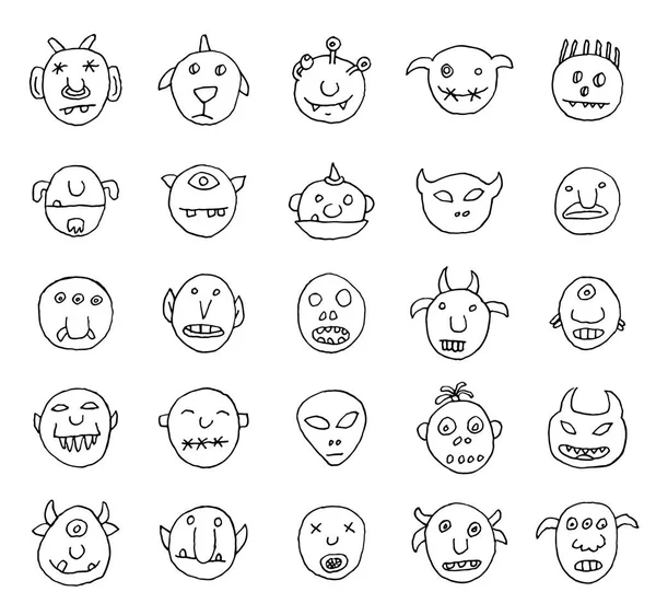 Conjunto de monstruos de dibujos animados. Ilustración vectorial — Archivo Imágenes Vectoriales
