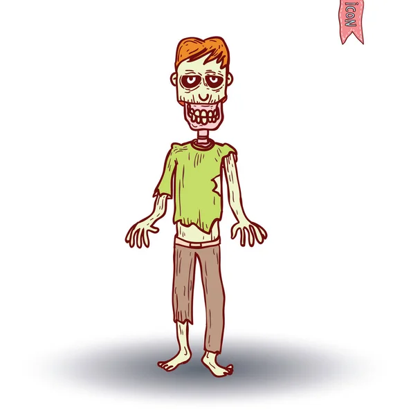 Jeu de caractères zombie dessin animé, illustration vectorielle . — Image vectorielle