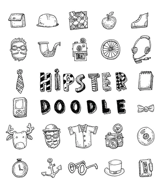 Conjunto de rabiscos de Hipster, ilustração desenhada à mão . — Vetor de Stock