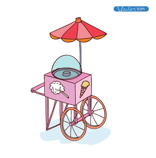 Sada stánku a vozík, vektorová ilustrace — Stockový vektor