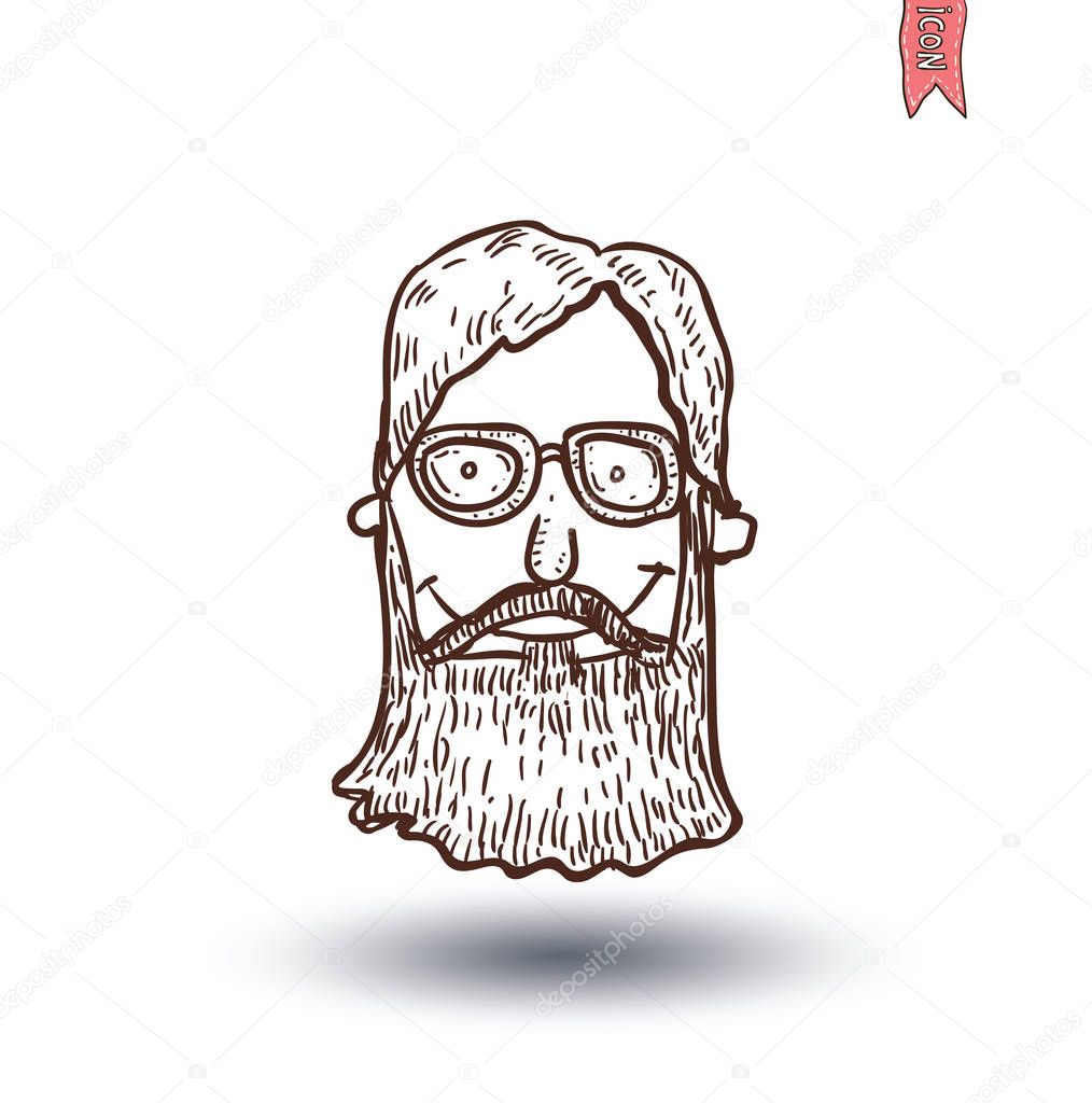 Hipster style, hand drawn illustration.