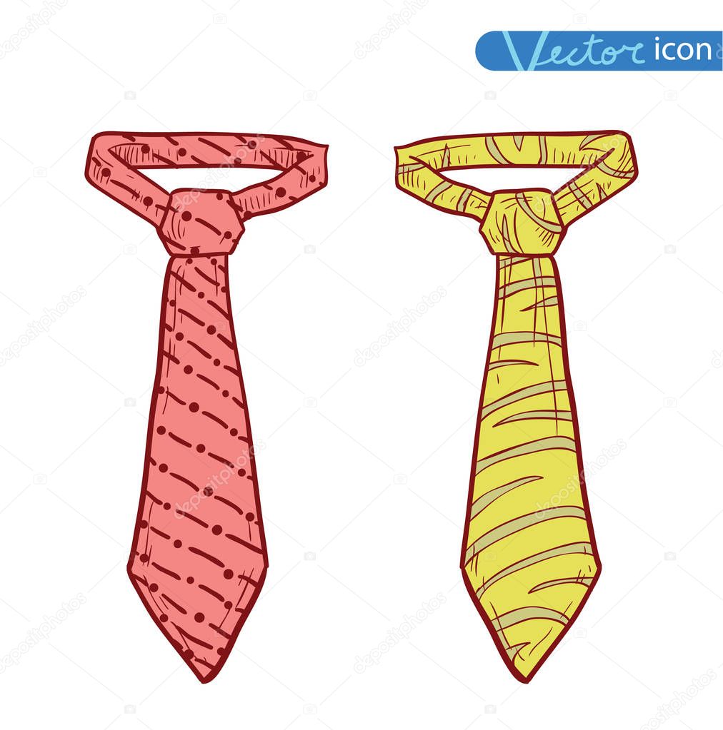 Ties and Bow Ties  vector icon illustration.