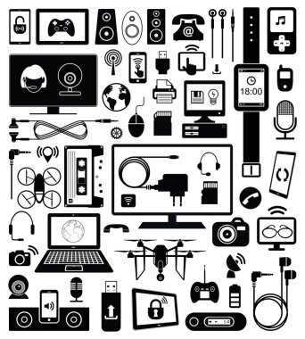 aygıt simgeleri ve iletişim kümesi. 