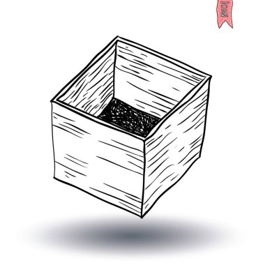  boxes collection, doodles set. vector illustration.