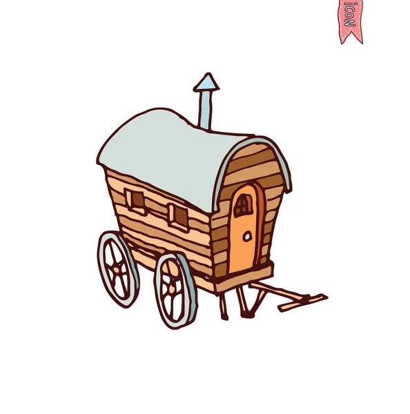 Carro de caballos icono de carro, ilustración de vectores . — Vector de stock