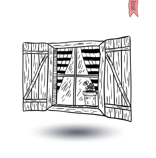 Window set doodle. Vector illustration. — ストックベクタ