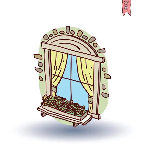 Window set doodle. Vector illustration. — 스톡 벡터