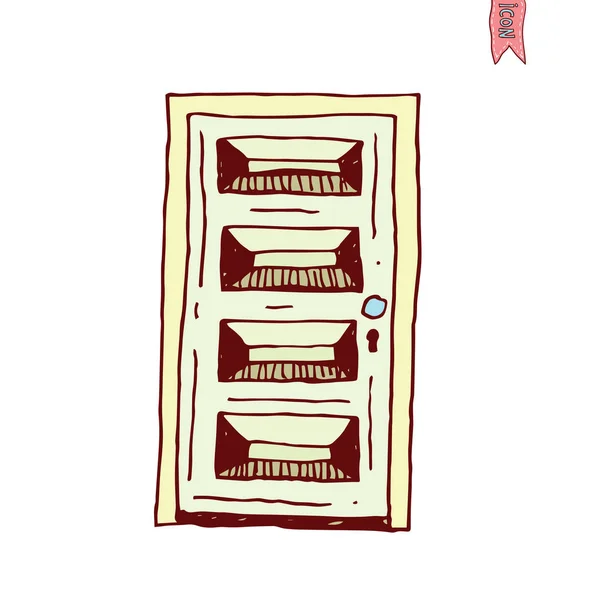Set di vecchia icona della porta, vettore illustrazione . — Vettoriale Stock