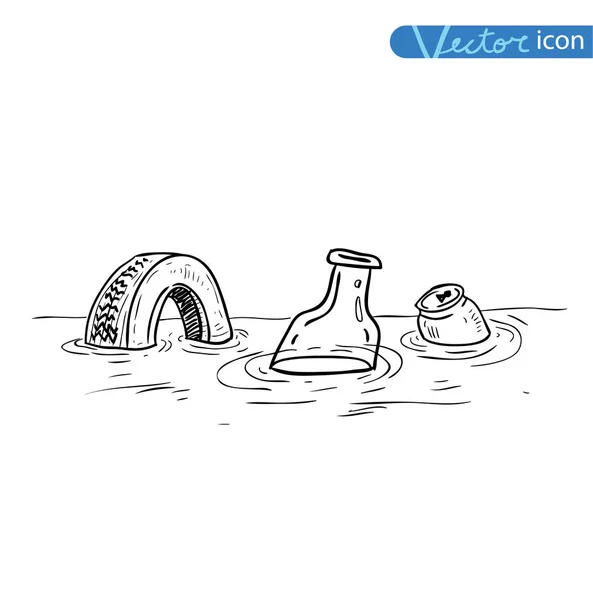 Vervuiling Doodle, Vector — Stockvector
