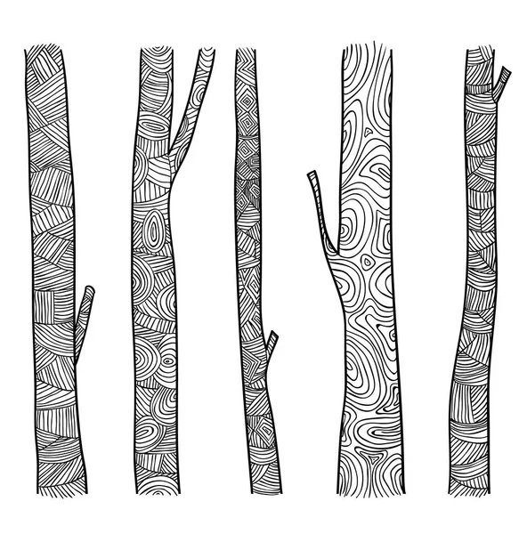 Set d'arbres, illustration vectorielle . — Image vectorielle