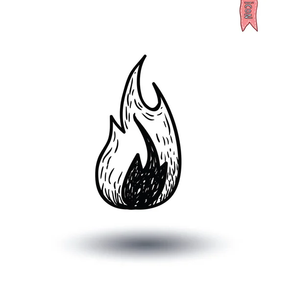 Fuego llama icono. ilustración vectorial. — Vector de stock
