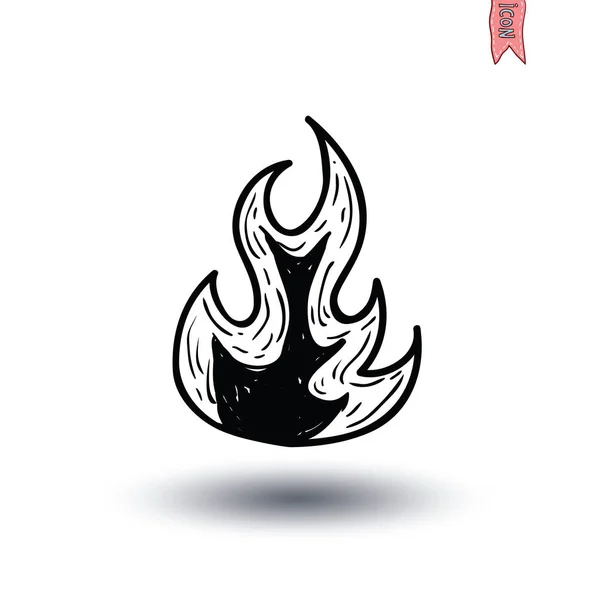 Fire Flame Icon. Vector illustration. — Stock Vector