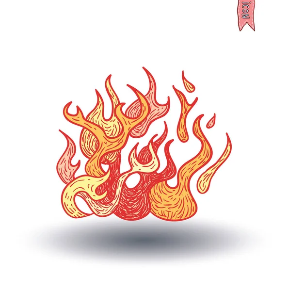 Fire Flame Icon. Vector illustration. — Stock Vector