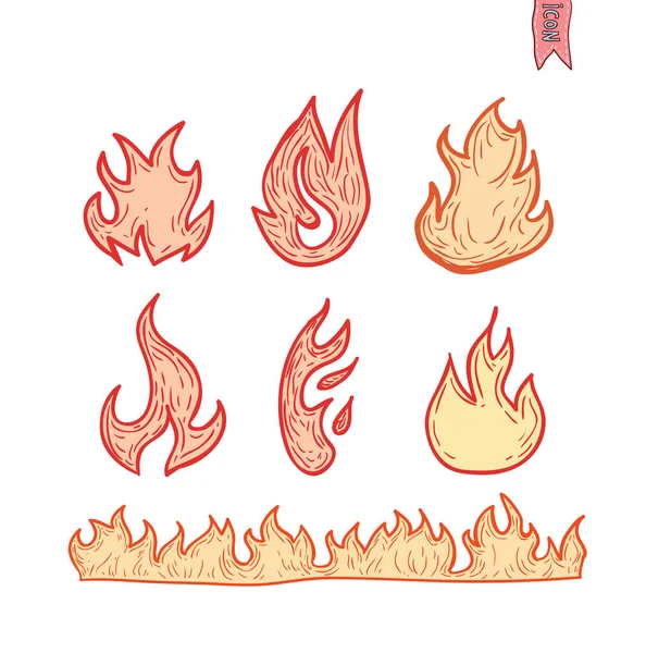 Fire Flame Icon. Vector illustration. — Stock Vector