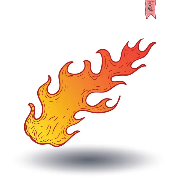 Fire Flame Icon. Vector illustration. — Stock Vector