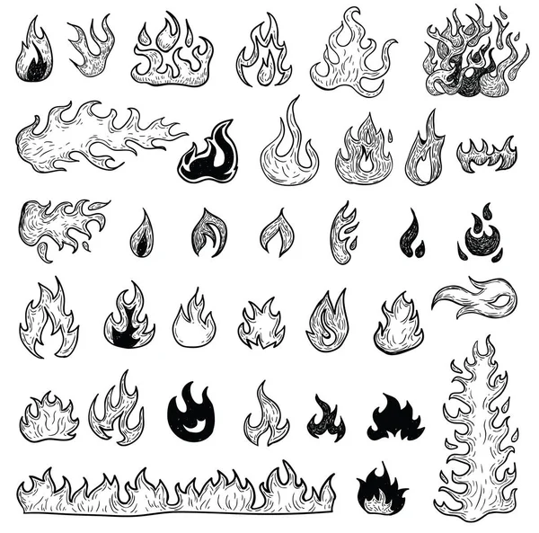 Fuego llama icono. ilustración vectorial. — Vector de stock