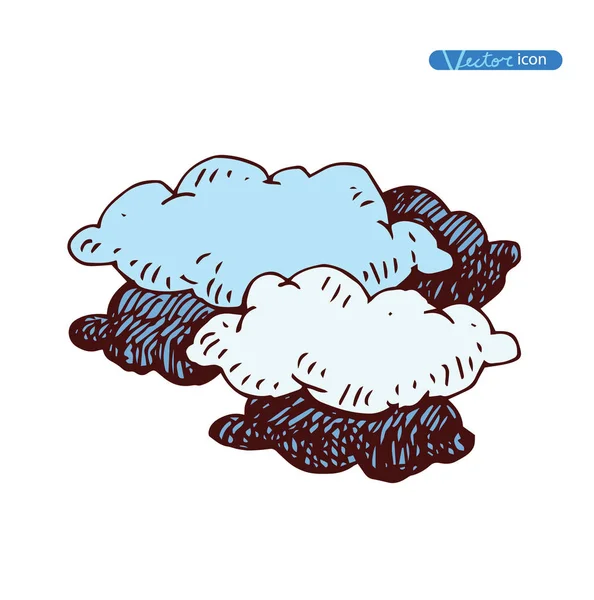 Collezione Doodle di nuvole vettoriali disegnate a mano — Vettoriale Stock