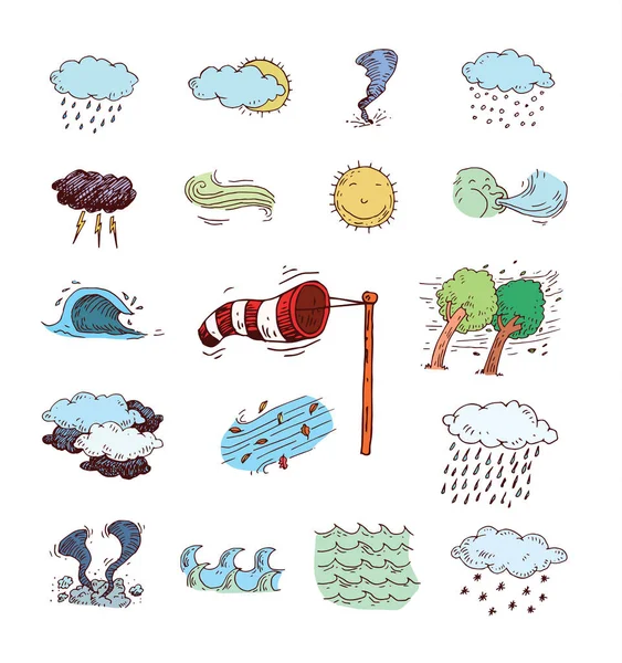 Weather Icons. vector illustration. — Stock Vector