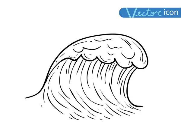 Ondas oceânicas ou marítimas. ilustração vetorial . —  Vetores de Stock