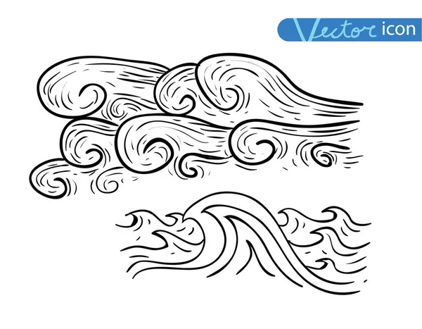 Океан или морские волны. векторная иллюстрация . — стоковый вектор