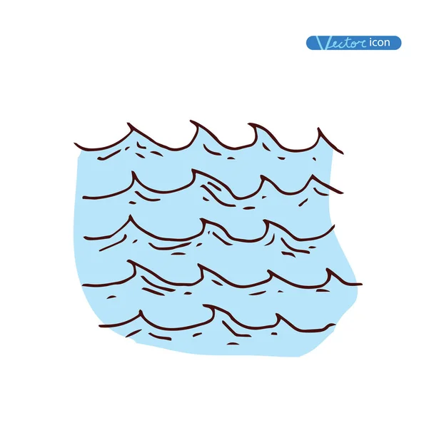 Onde oceaniche o marine. illustrazione vettoriale . — Vettoriale Stock